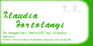 klaudia hortolanyi business card